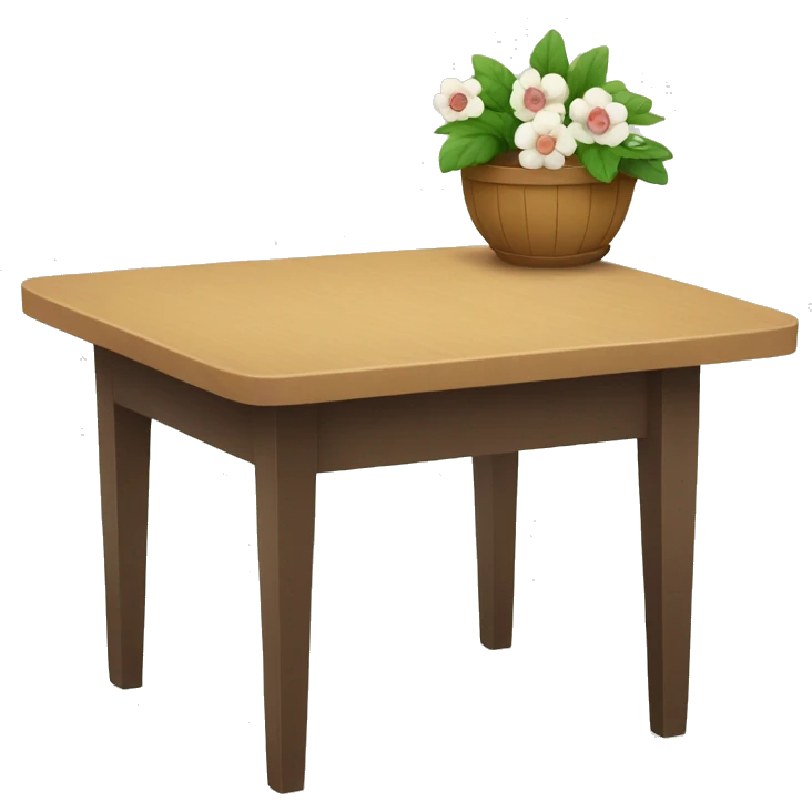 table with a flower emoji
