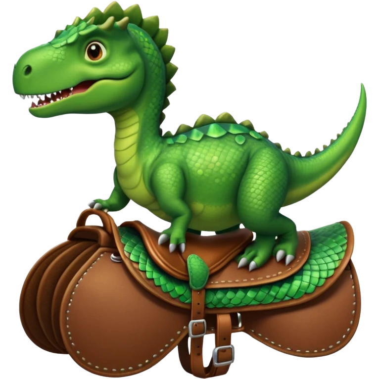 Dinosaur in saddle, pov emoji