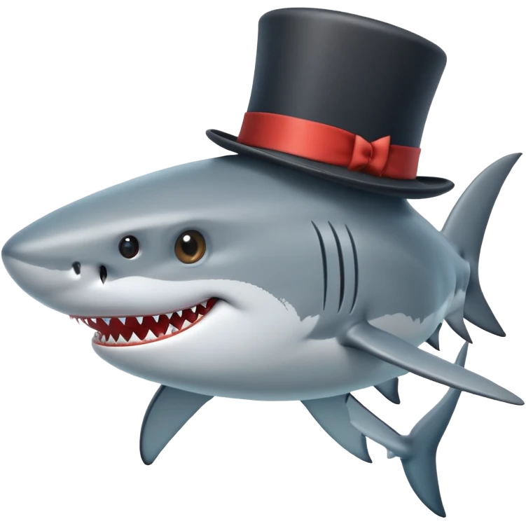 Shark with a top hat emoji