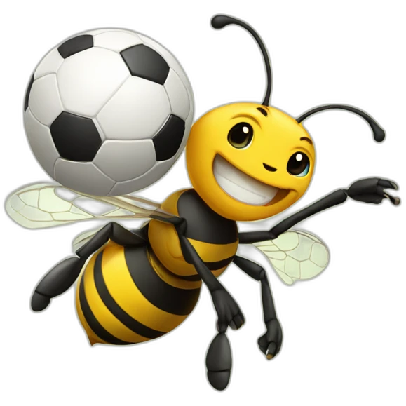 Bee playing soccer emoji
