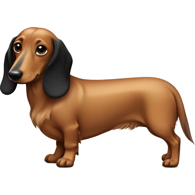 fawn and black long haired dachshund emoji