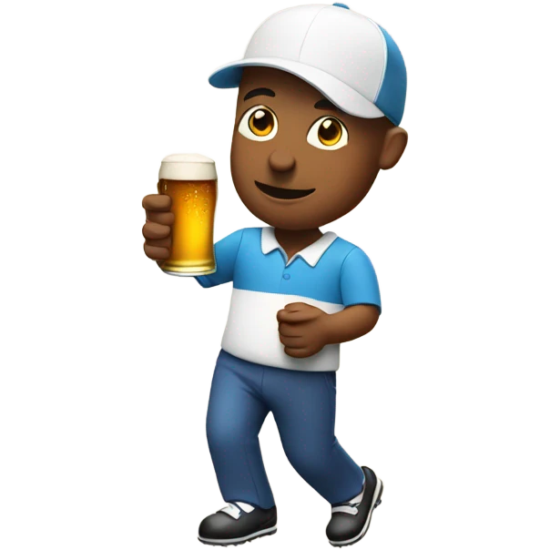 Golfer holding a beer  emoji