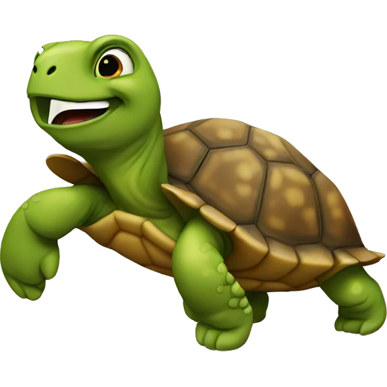Tortoise doing a flip emoji