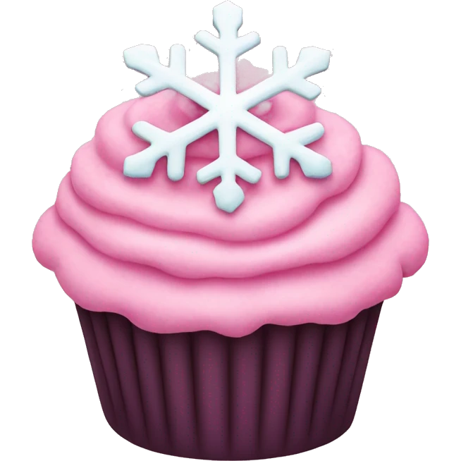 Pink snowflake cupcake emoji
