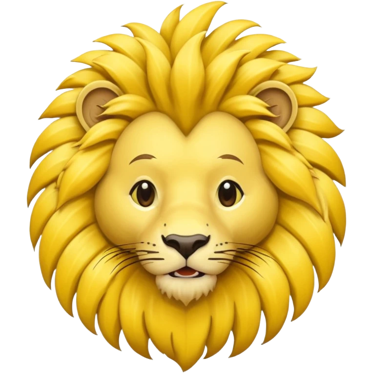 A banana fusioned with a lion emoji