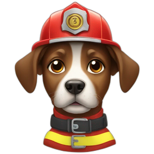 Dog fireman emoji