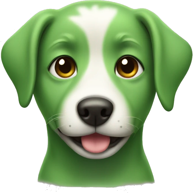 Cute green dog  emoji