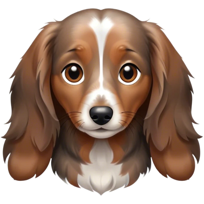 Black,brown Merle long haired Dachshund emoji