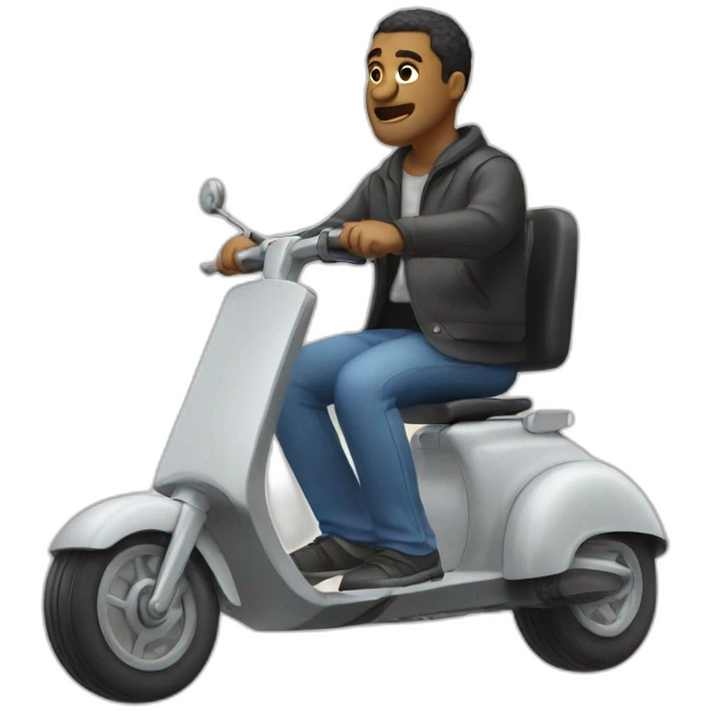 Gigantic man on a razor scooter emoji