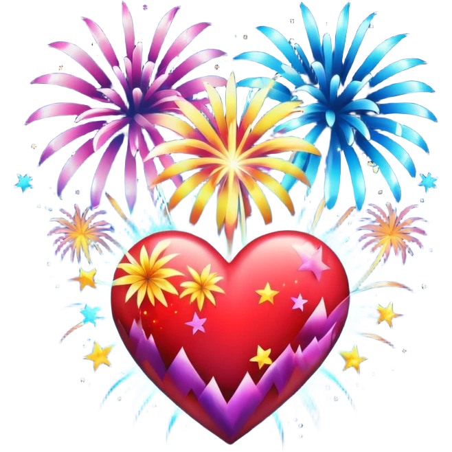 heart with summer fireworks emoji