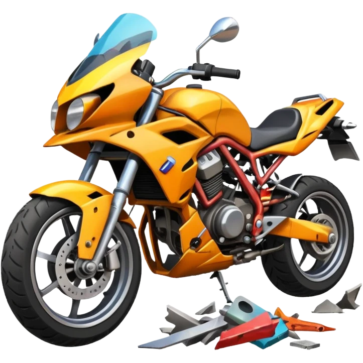 crashed sports motorcycle emoji