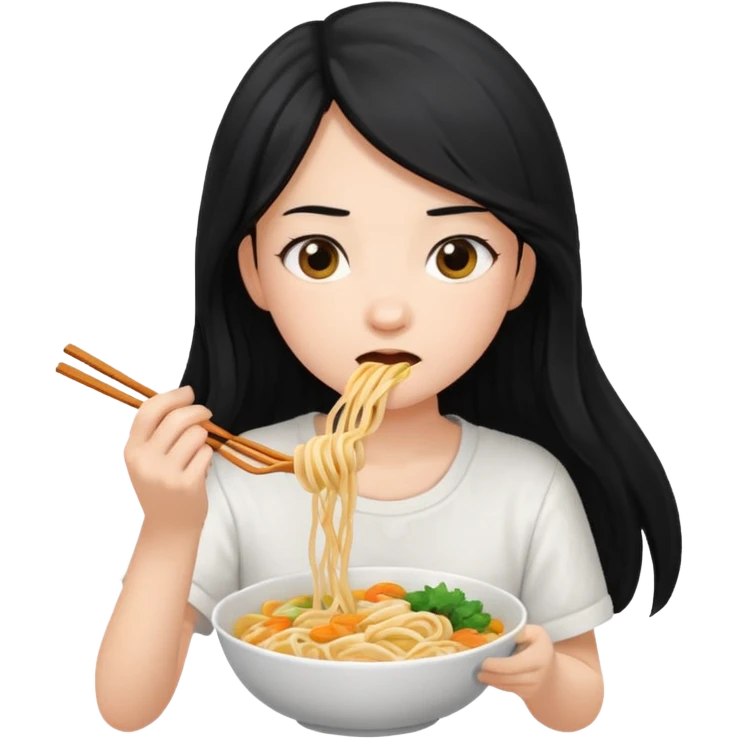 Cewek lagi makan mie emoji