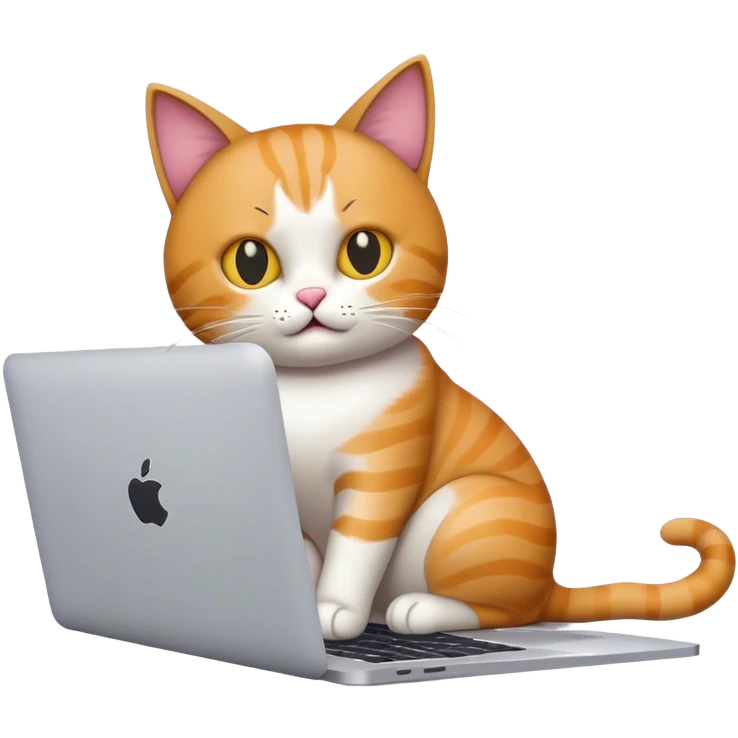 cat with macbook emoji