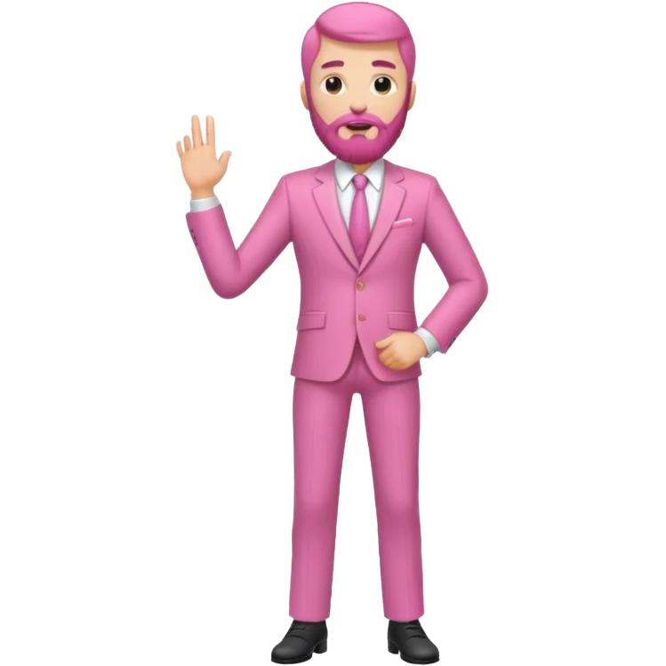pink bearded man full body emoji