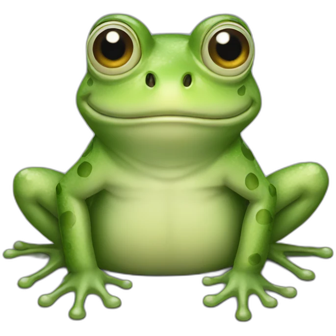 Frog with three eyes smiling emoji