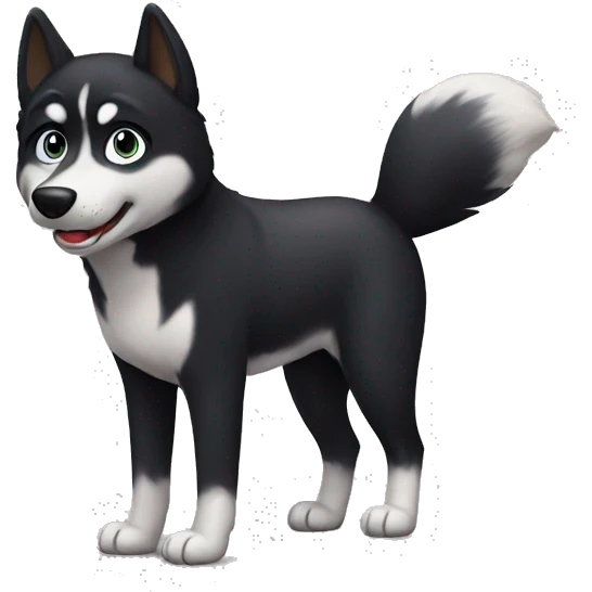 black husky,   emoji