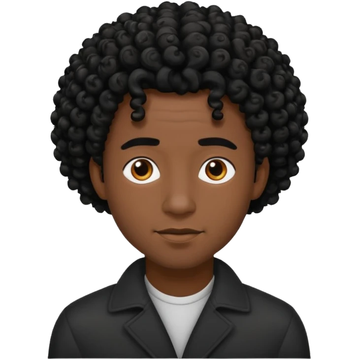 a black guy with curls emoji