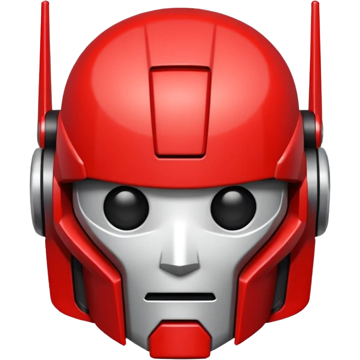 Autobot logo emoji, chibi version, cute and rounded, red emoji