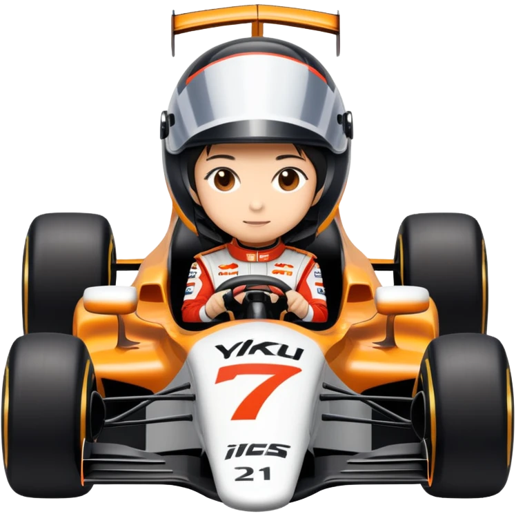Yuki tsunoda driving an a formula 1 car emoji