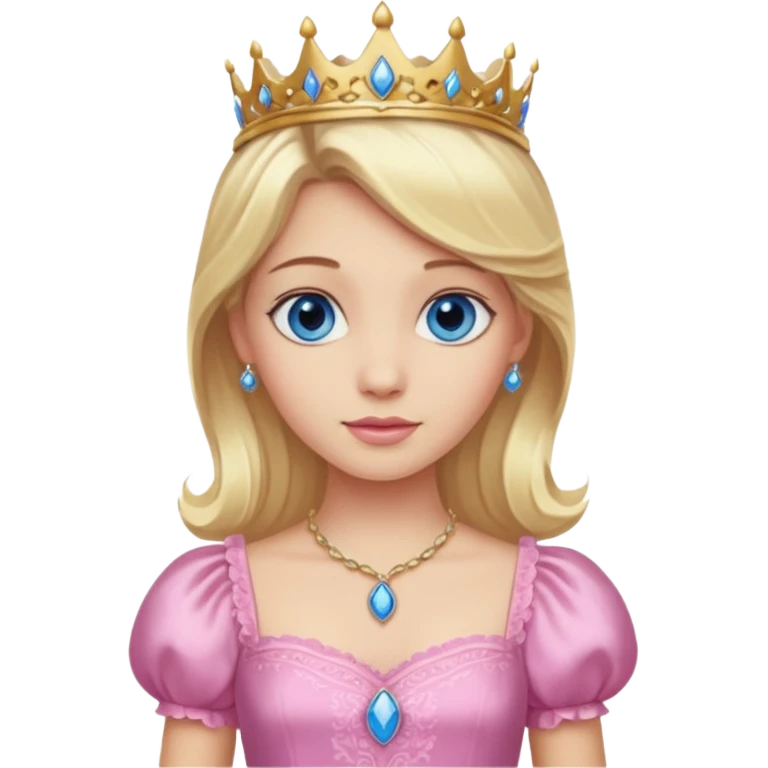 Sarı saçlı mavi gözlü Pembe prenses emoji