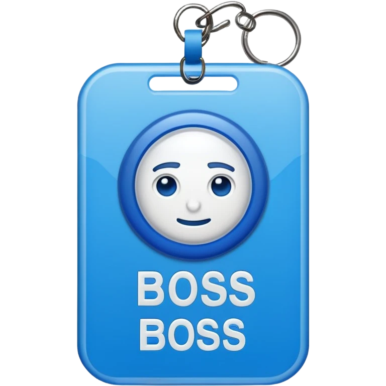 Id badge that has the letters “boss” on it emoji