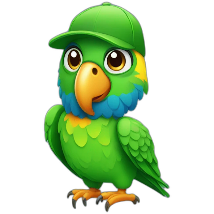 parrot with cap emoji