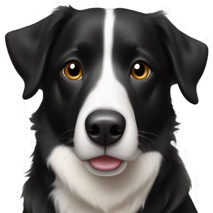 Black and white border collie lab mix emoji