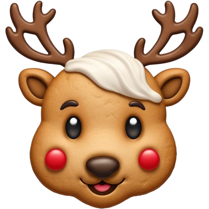 reindeer head shape cookie emoji