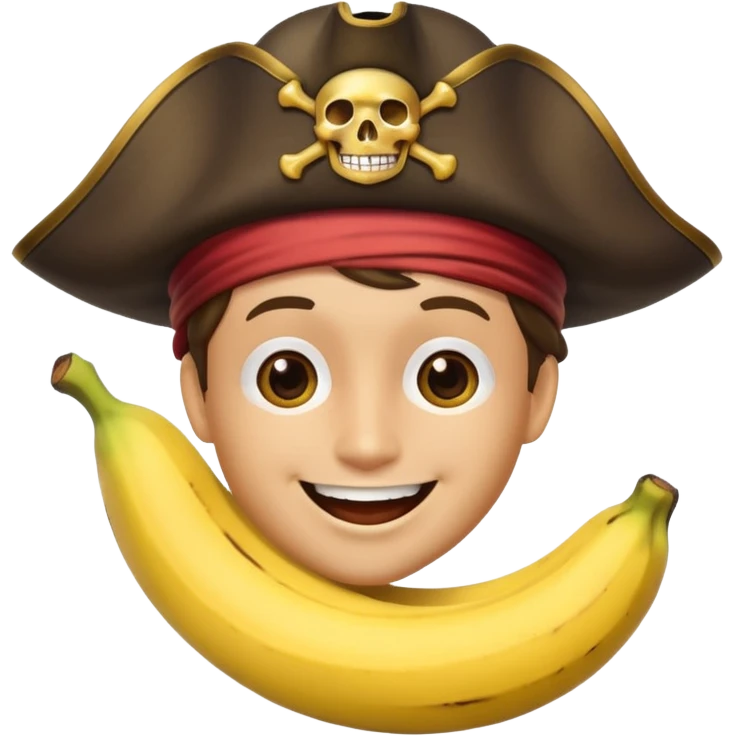  banana as a person with pirate hat  emoji