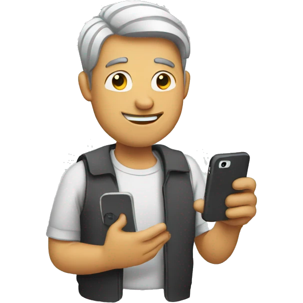 man using his phone emoji