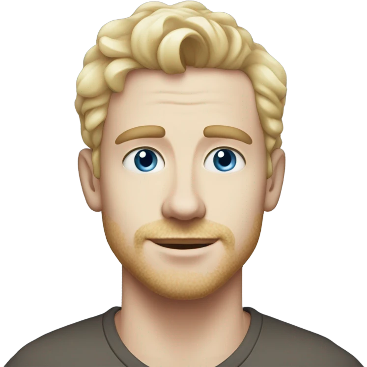 3/4 profile light curl blonde 30yo man blue eyed pale skin emoji