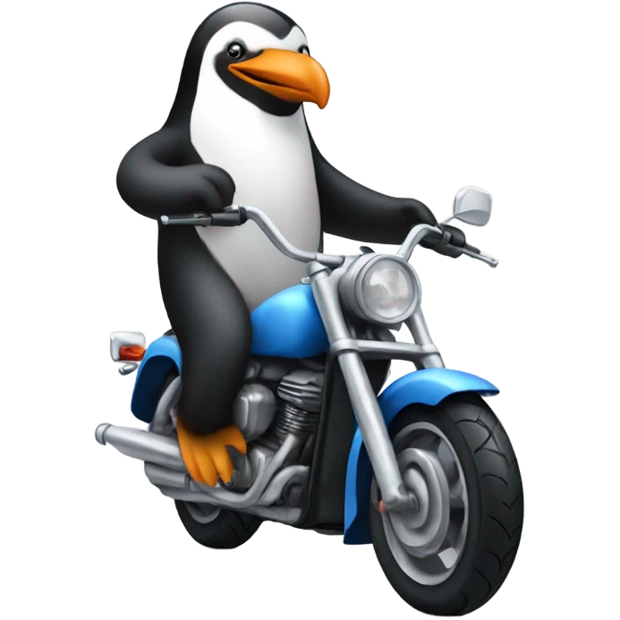 Penguin on motorcycle emoji