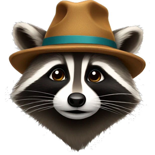 racoon wearing a hat emoji
