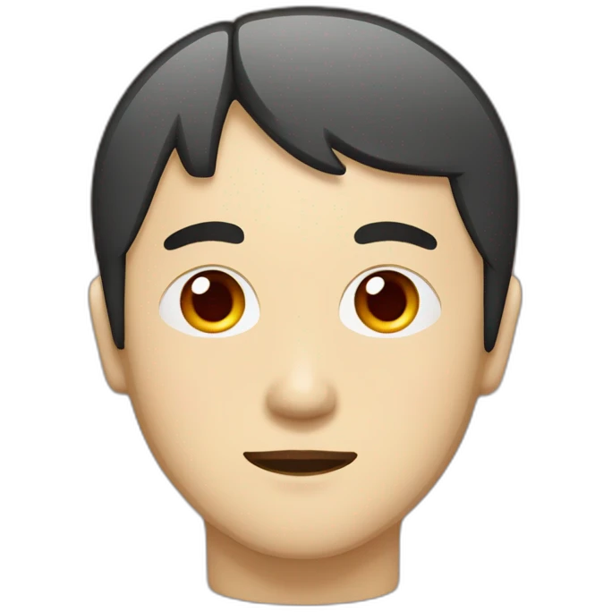 asian man's face in hachimaki with a red circle on his forehead emoji