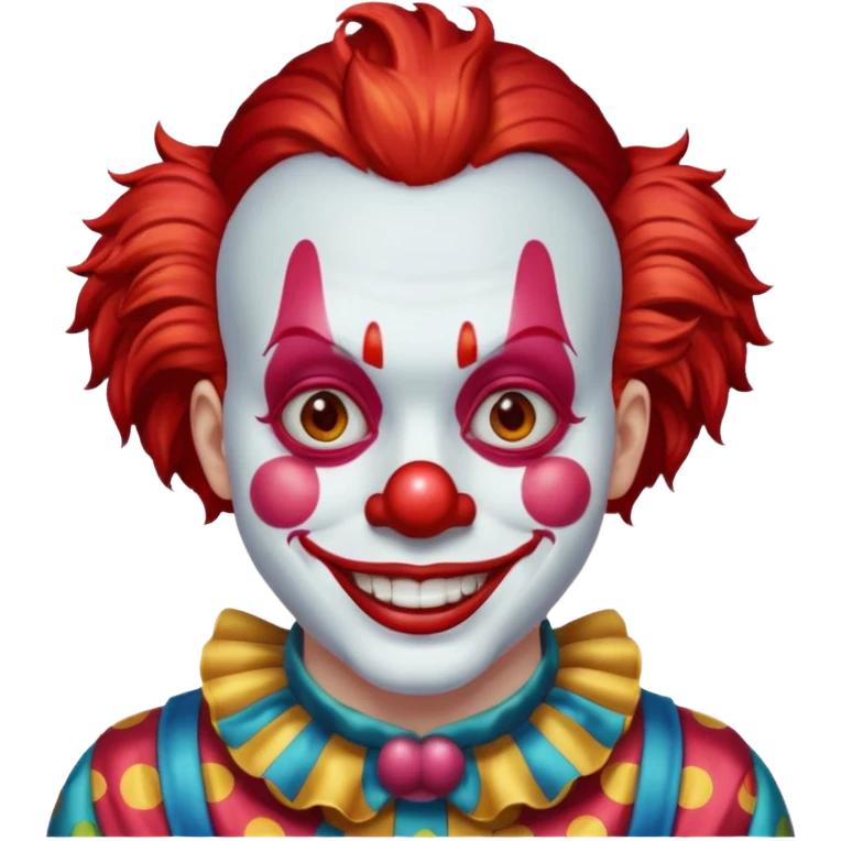 red glitter clown emoji