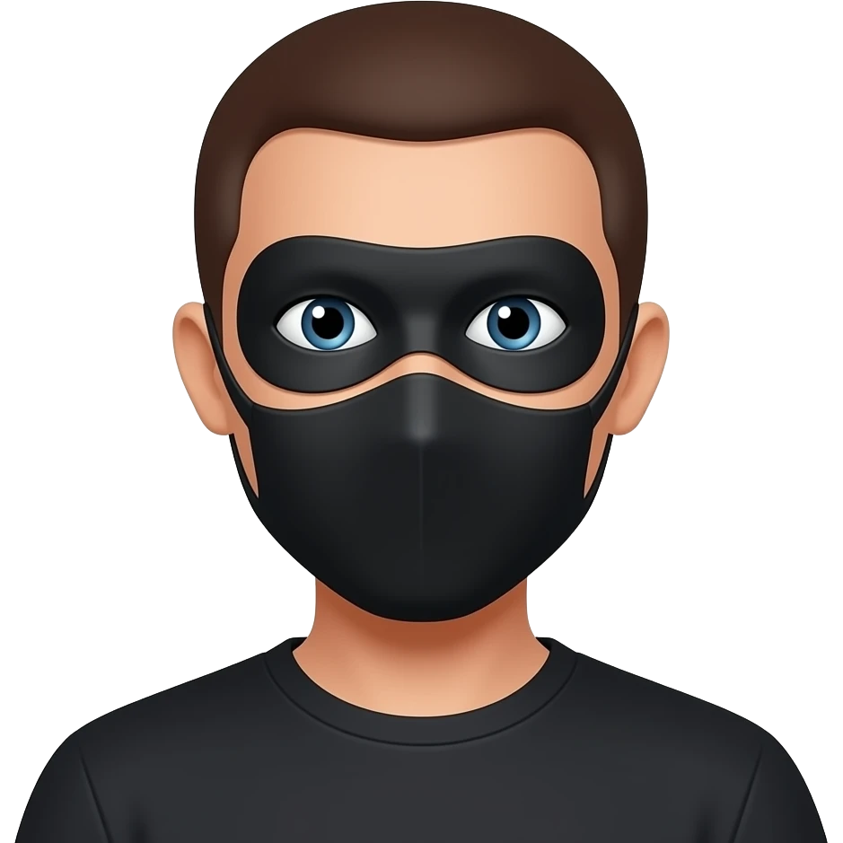 emoji wear black mask on eyes emoji