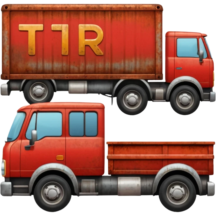 A red truck with a "TIR" plate emoji