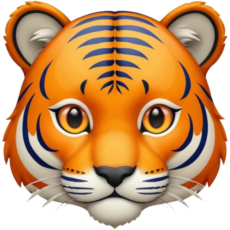 tiger all in blue color with orange eyes emoji