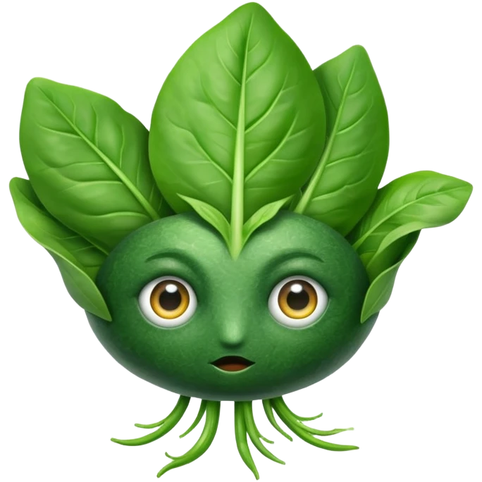 Spinach with eyes without human face emoji