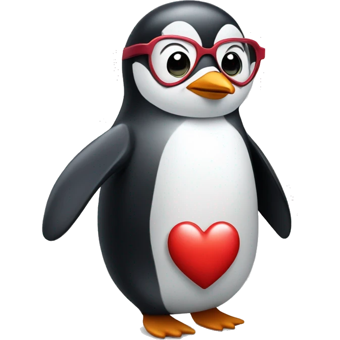 penguin with heart glasses emoji