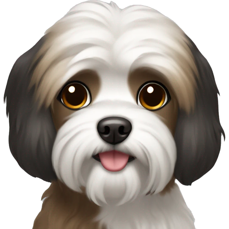 Brown black and white Maltese  emoji
