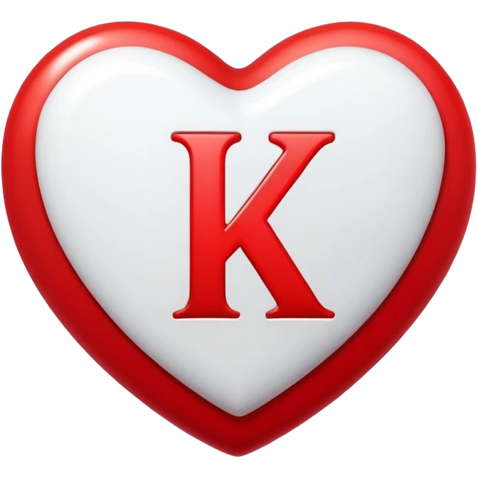 Heart with K on it  emoji