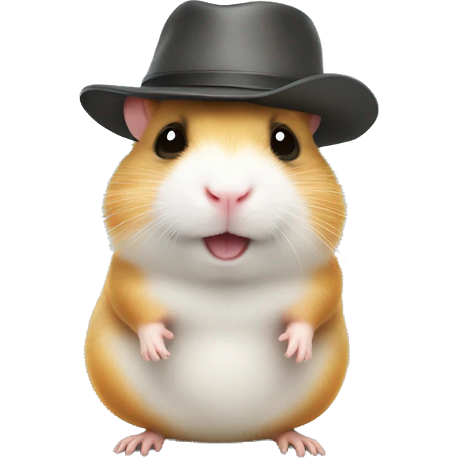 cute hamster with a hat emoji