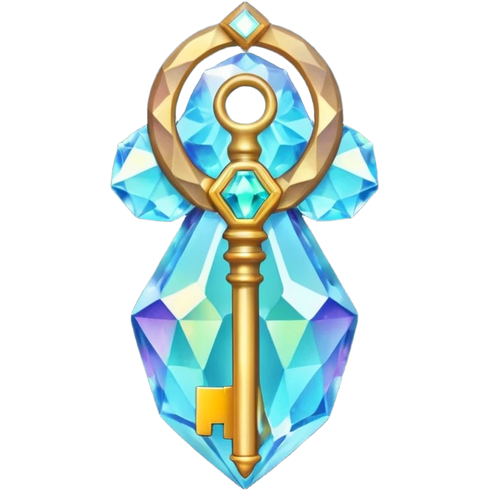 gemstone key unlocking a magic keyhole emoji