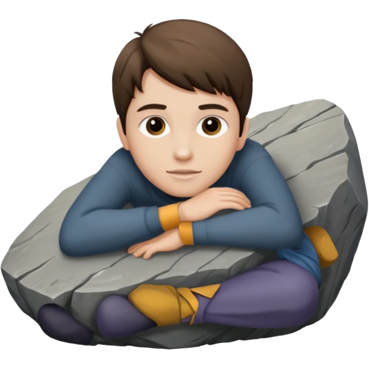 Tate McRae leaning on a large rock   emoji