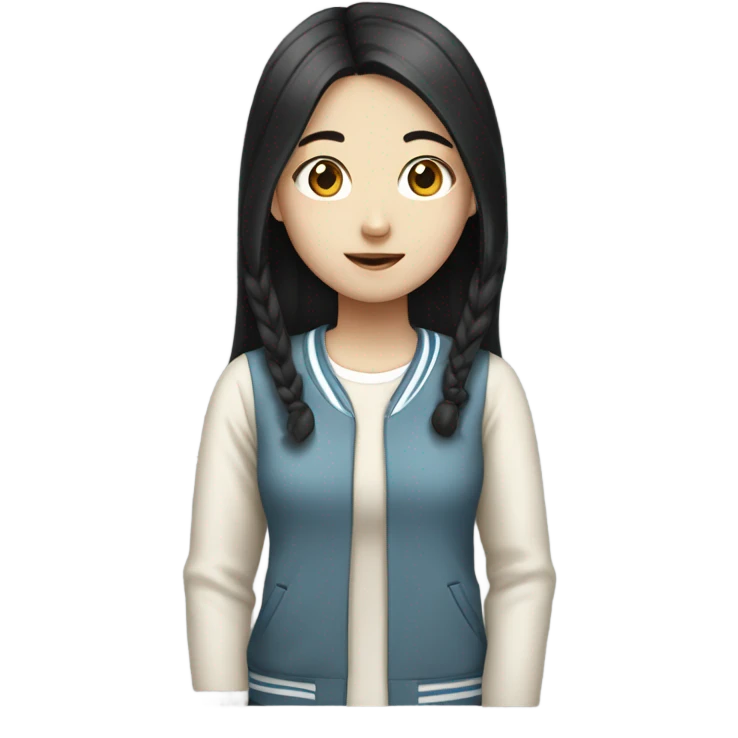 girl korean highschool black hair emoji