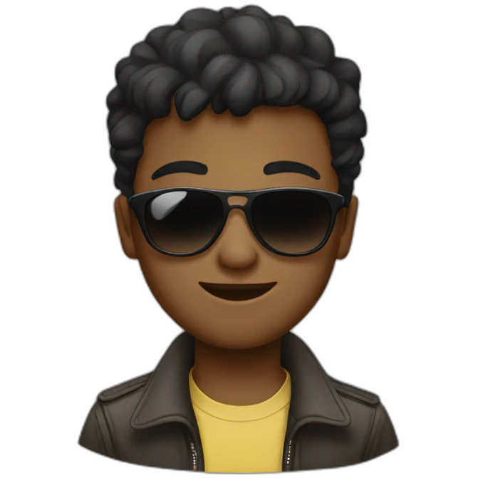 Boy attitude with black sun glasses emoji