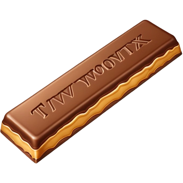 Twix chocolate candy bar with caramel emoji