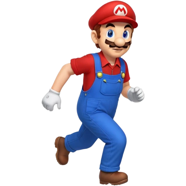 short tiny height Mario running emoji