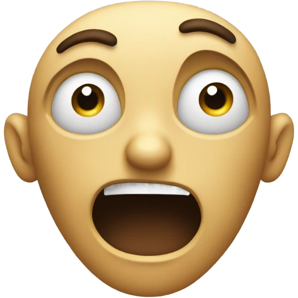 An emoji with a scared or nervous expression, arched eyes tilted inward, and hands gripping the face in a gesture of anxiety. A black background with dynamic effects adding depth, emphasizing the intense and captivating emotion emoji
